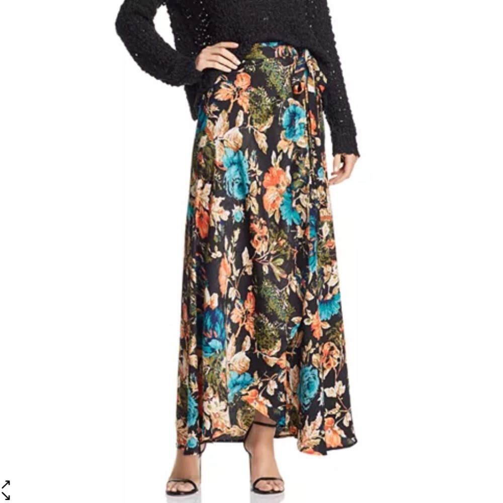 Band of Gypsies Peony Floral Wrap Maxi Skirt